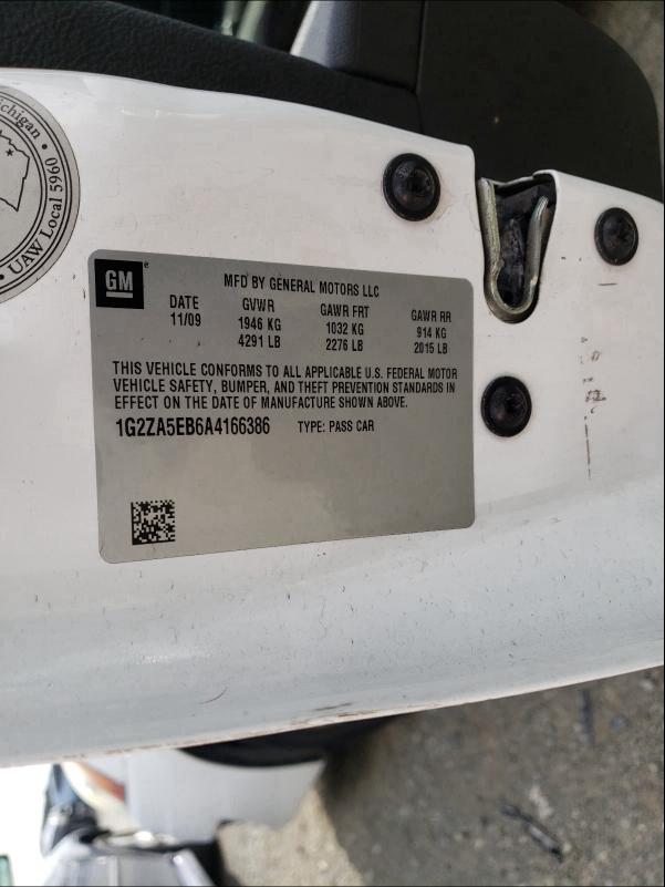 2010 PONTIAC G6 1G2ZA5EB6A4166386