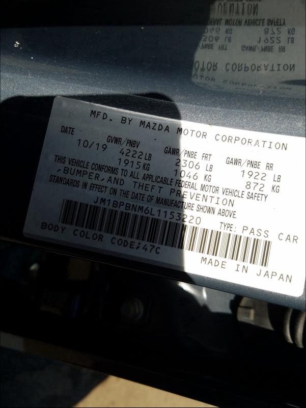 2020 MAZDA 3 PREMIUM JM1BPBNM6L1153220
