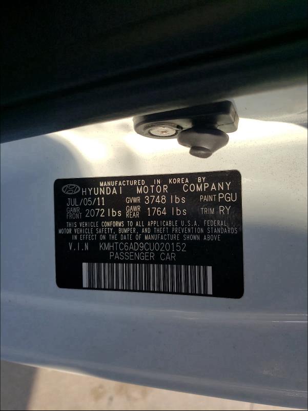 2012 HYUNDAI VELOSTER KMHTC6AD9CU020152