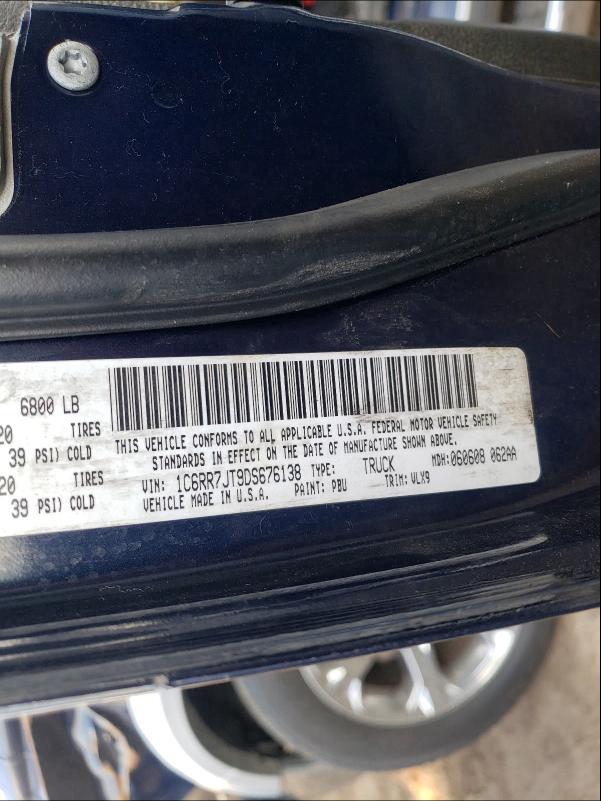 2013 RAM 1500 LARAM 1C6RR7JT9DS676138