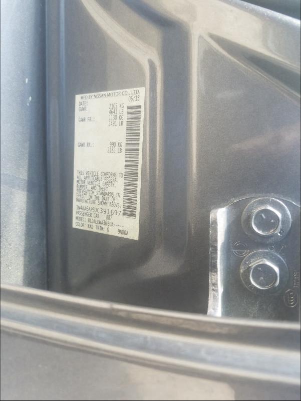 2018 NISSAN MAXIMA 1N4AA6AP3JC391697