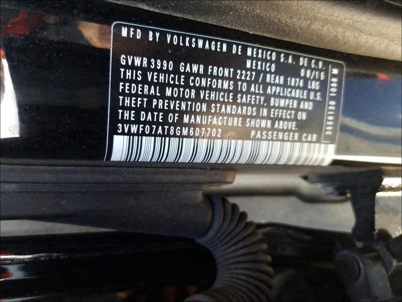 2016 VOLKSWAGEN BEETLE 1.8 3VWF07AT8GM607702