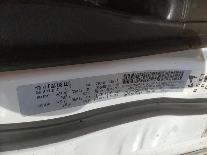 2016 DODGE DURANGO LI 1C4RDHDG2GC361241