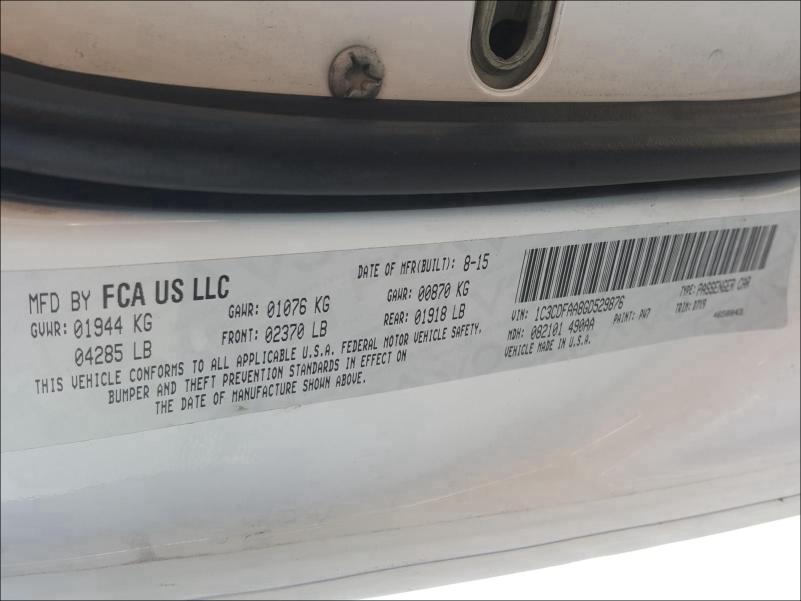 2016 DODGE DART SE 1C3CDFAA8GD529876