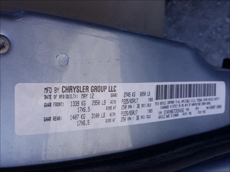 2012 VOLKSWAGEN ROUTAN SE 2C4RVABG7CR354262