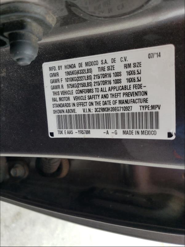 2014 HONDA CR-V 3CZRM3H39EG710927