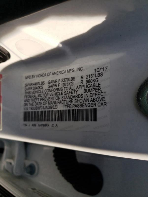 2018 ACURA TLX 19UUB1F31JA009323