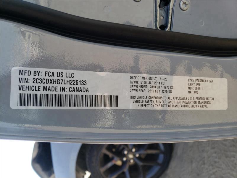 2020 DODGE CHARGER GT 2C3CDXHG7LH226133