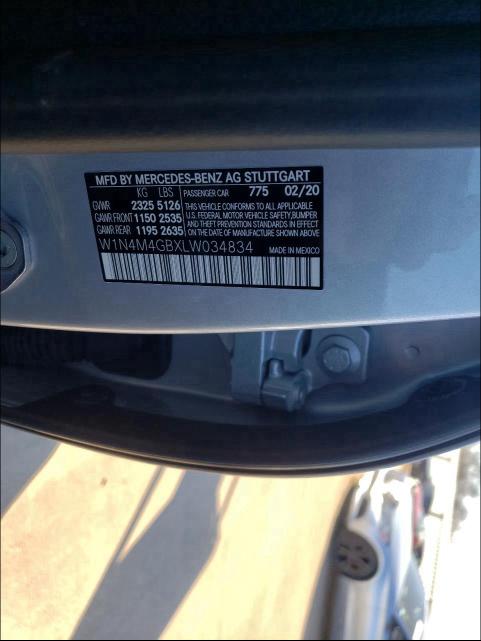 2020 MERCEDES-BENZ GLB 250 W1N4M4GBXLW034834