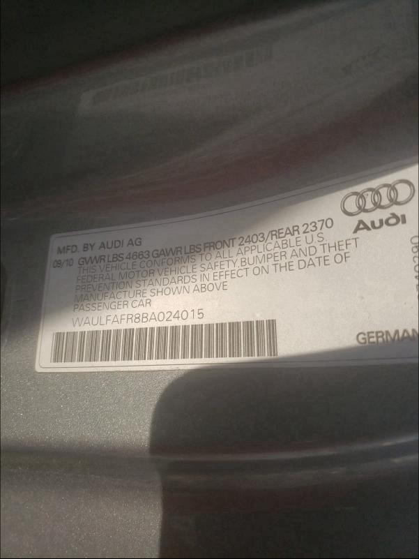 2011 AUDI A5 PREMIUM WAULFAFR8BA024015
