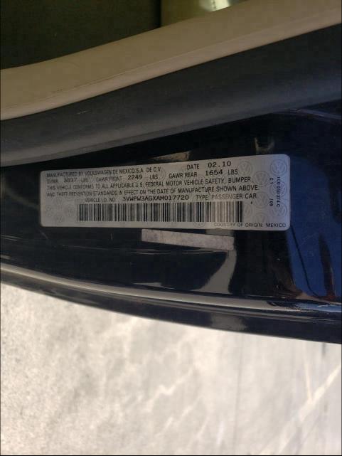 2010 VOLKSWAGEN NEW BEETLE 3VWPW3AGXAM017720