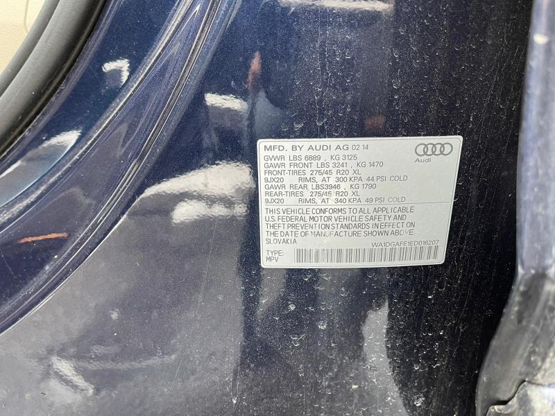 2014 AUDI Q7 PRESTIG WA1DGAFE1ED016207