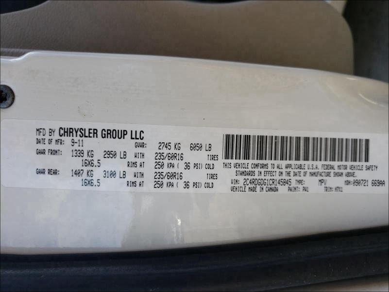 2012 DODGE GRAND CARA 2C4RDGDG1CR145845