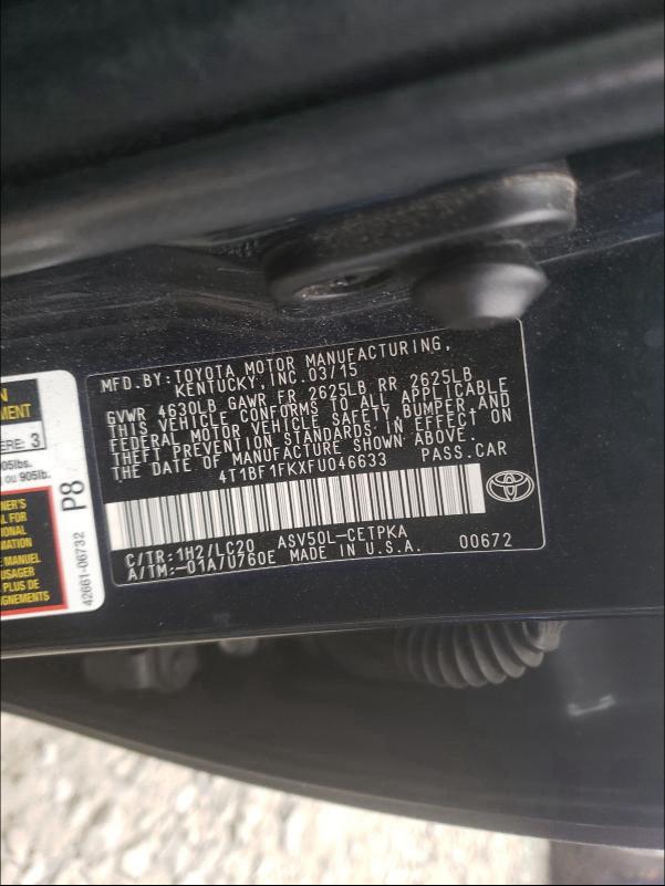 2015 TOYOTA CAMRY 4T1BF1FKXFU046633