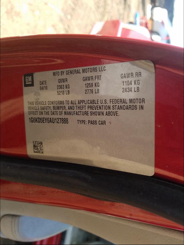 2010 CADILLAC DTS LUXURY 1G6KD5EY6AU127888