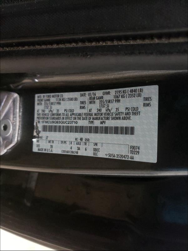 2016 FORD ESCAPE SE 1FMCU9G93GUC23710