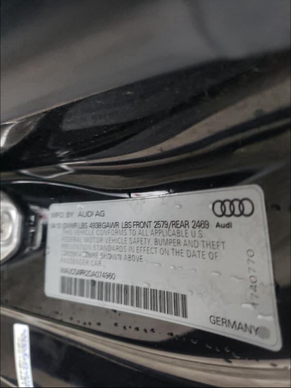 2013 AUDI S5 PREMIUM WAUCGAFR2DA074960