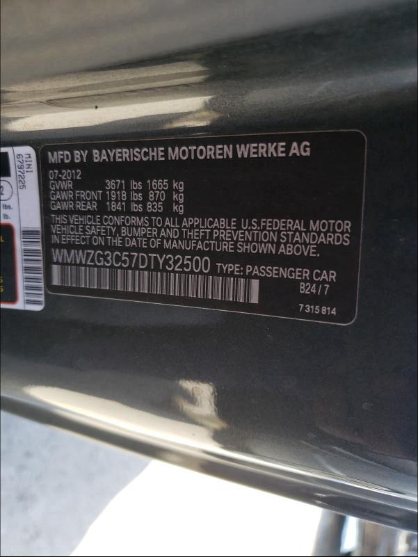 2013 MINI COOPER S C WMWZG3C57DTY32500