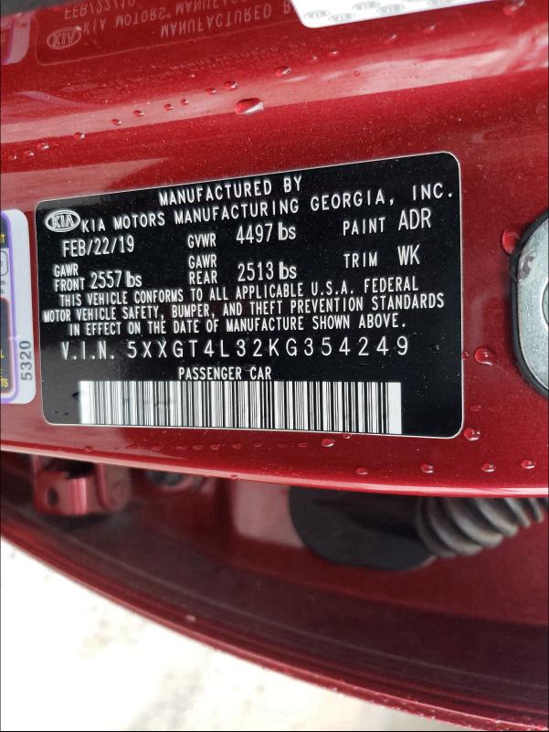 2019 KIA OPTIMA LX 5XXGT4L32KG354249