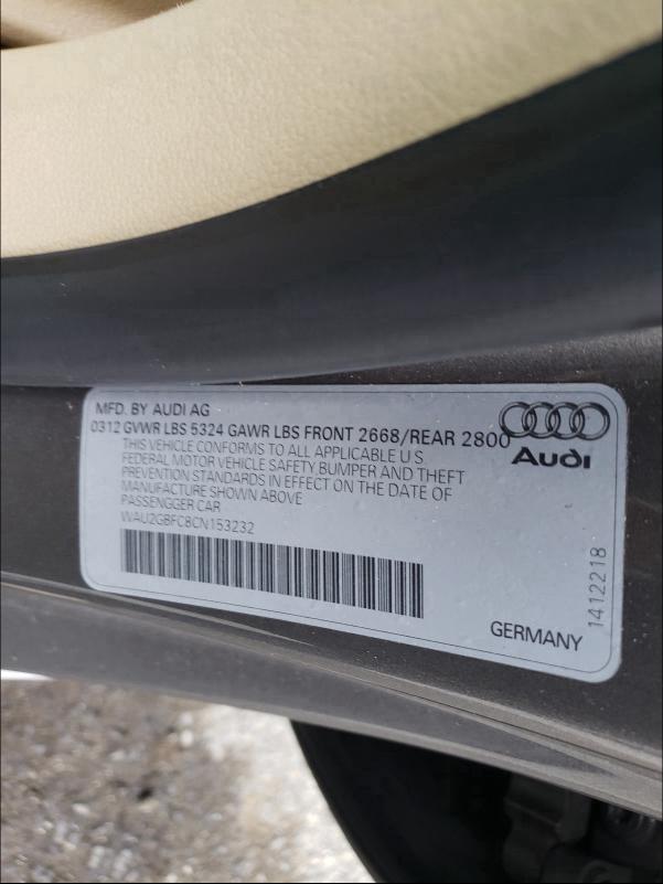 2012 AUDI A7 PRESTIG WAU2GBFC8CN153232