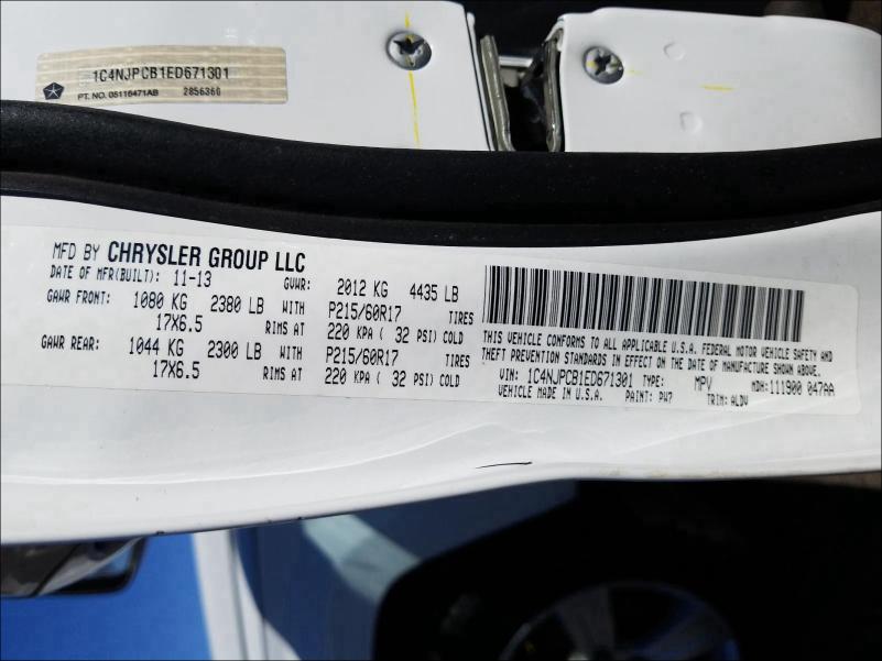2014 JEEP PATRIOT LI 1C4NJPCB1ED671301