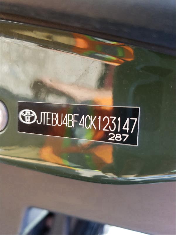 2012 TOYOTA FJ CRUISER JTEBU4BF4CK123147