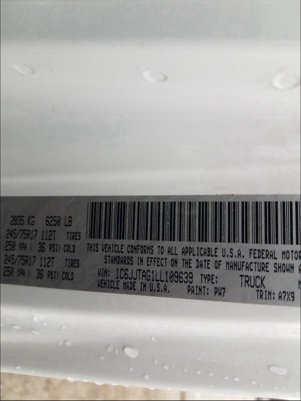 2020 JEEP GLADIATOR 1C6JJTAG1LL109639