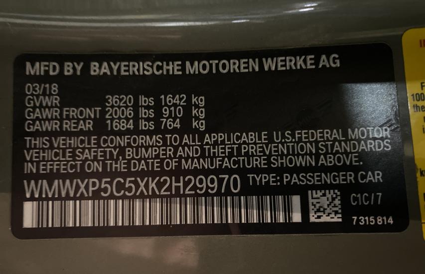 2019 MINI COOPER WMWXP5C5XK2H29970