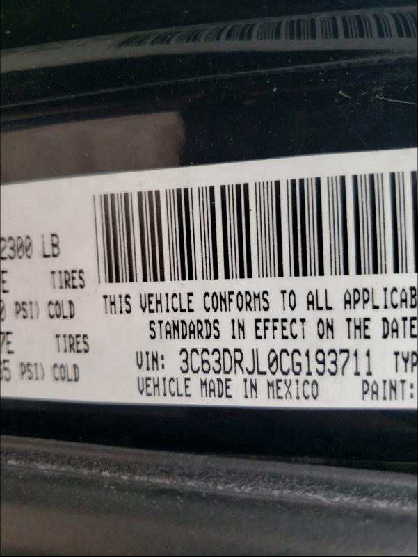 2012 DODGE RAM 3500 L 3C63DRJL0CG193711