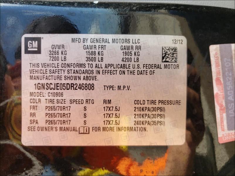 2013 CHEVROLET SUBURBAN C 1GNSCJE05DR246808