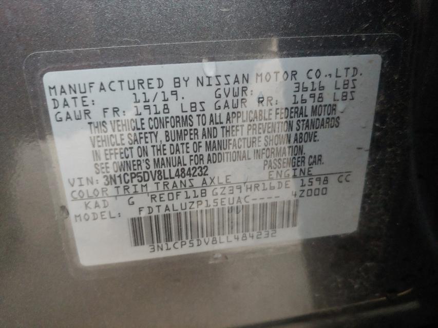 2020 NISSAN KICKS SR 3N1CP5DV8LL484232