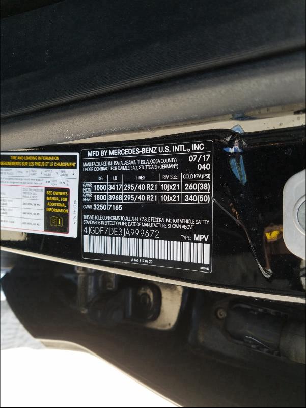 2018 MERCEDES-BENZ GLS 550 4M 4JGDF7DE3JA999672