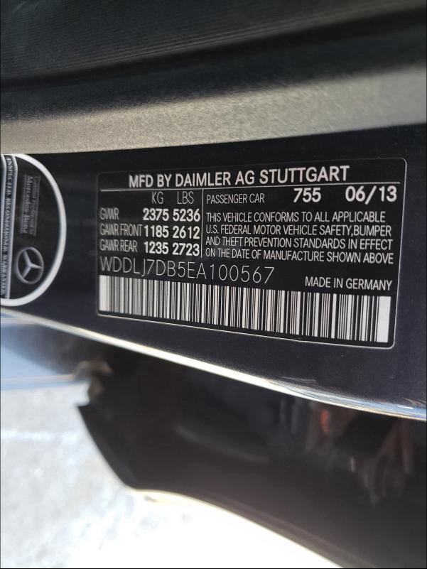 2014 MERCEDES-BENZ CL 550 WDDLJ7DB5EA100567
