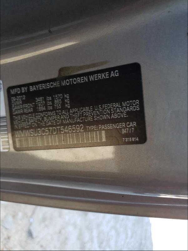 2013 MINI COOPER CLU WMWSU3C57DT546592