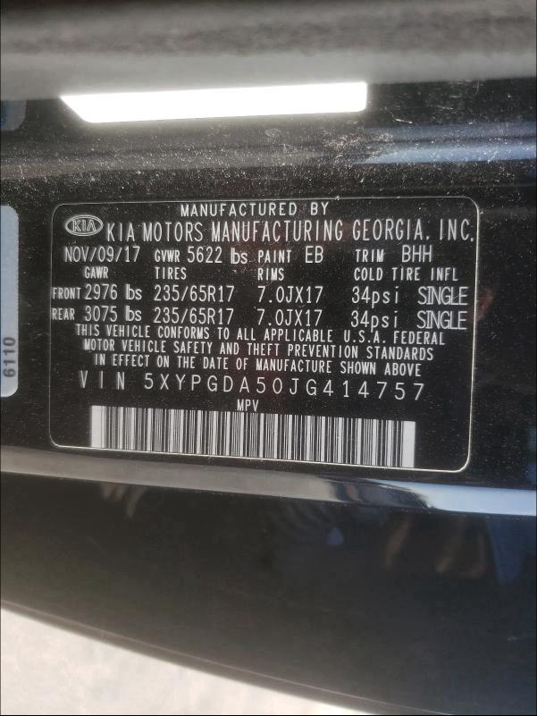 2018 KIA SORENTO LX 5XYPGDA50JG414757