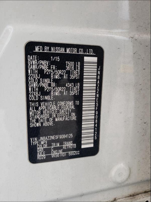 2015 INFINITI QX80 JN8AZ2NE5F9084125