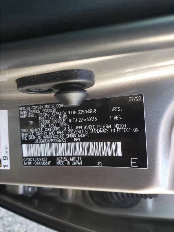 2021 LEXUS NX 300 BAS JTJGARDZ6M2236927