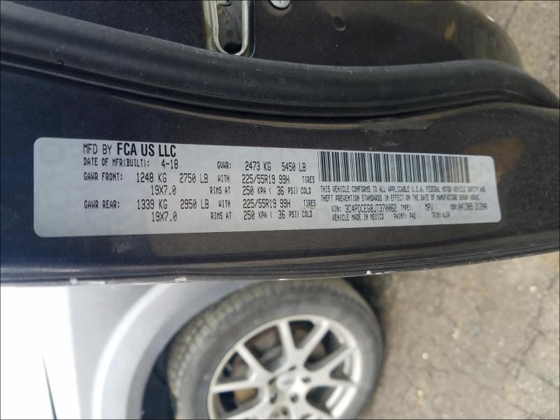 2018 DODGE JOURNEY GT 3C4PDCEG8JT370062