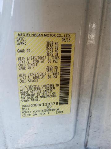2013 NISSAN NV 1500 1N6BF0KM9DN110378