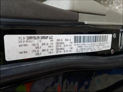 2012 DODGE DURANGO SX 1C4RDHAG7CC237223