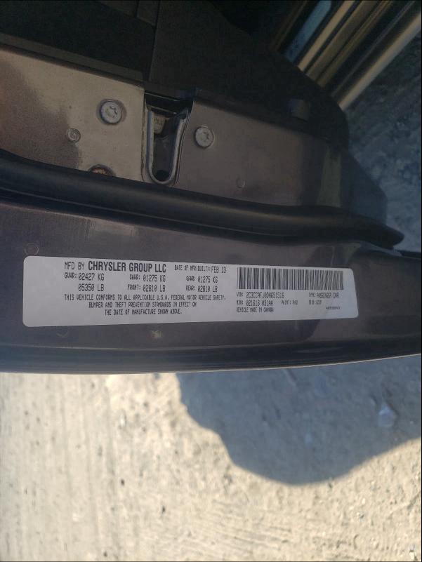 2013 CHRYSLER 300 SRT-8 2C3CCAFJ0DH651516