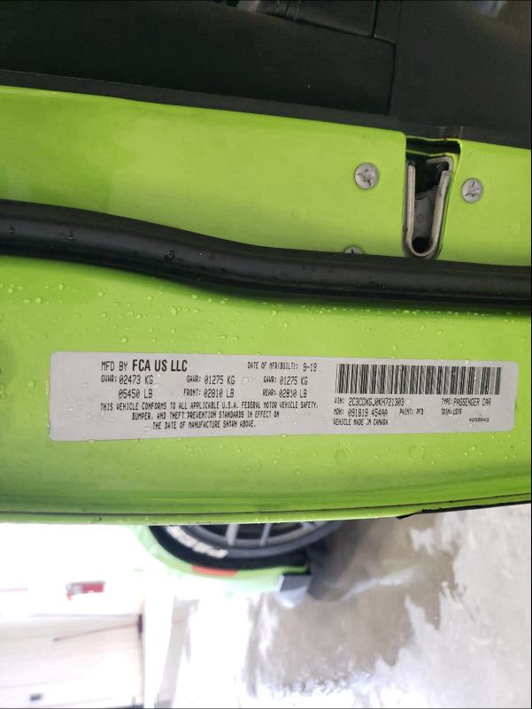 2019 DODGE CHARGER SC 2C3CDXGJ0KH721303
