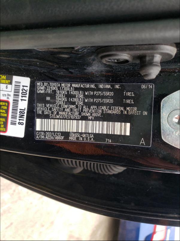 2014 TOYOTA SEQUOIA LI 5TDJW5G17ES107937