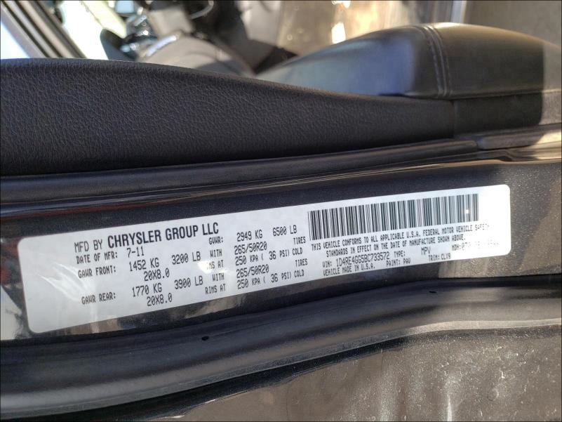 2011 DODGE DURANGO CR 1D4RE4GG5BC733572