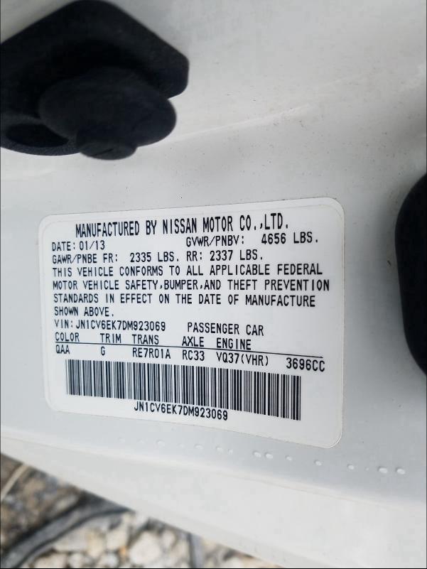 2013 INFINITI G37 JOURNE JN1CV6EK7DM923069
