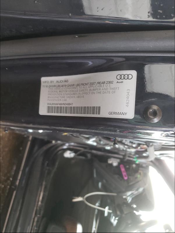 2017 AUDI A4 ULTRA P WAUKMAF48HN048841