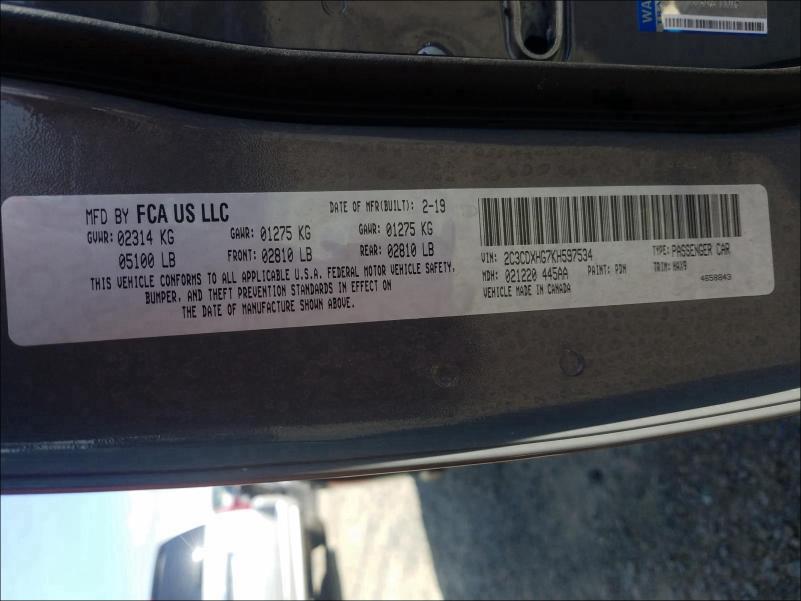 2019 DODGE CHARGER GT 2C3CDXHG7KH597534