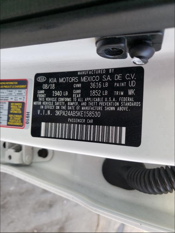 2019 KIA RIO S 3KPA24AB5KE158530