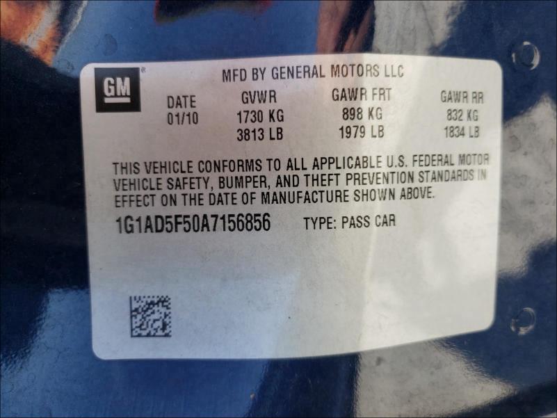 2010 CHEVROLET COBALT 1LT 1G1AD5F50A7156856