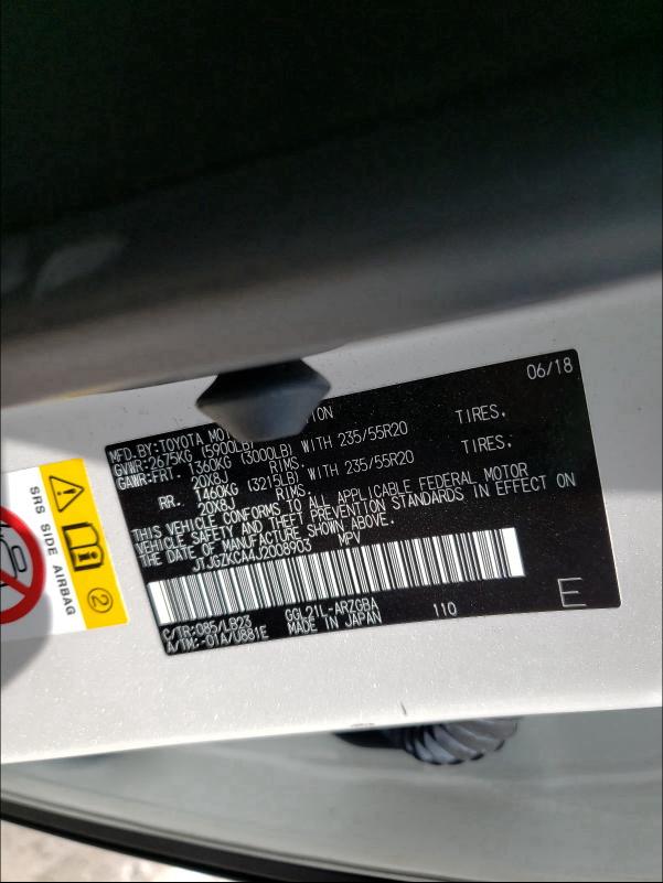 2018 LEXUS RX 350 L JTJGZKCA4J2008903